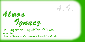 almos ignacz business card